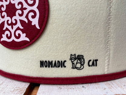 Felt Cat Yurt | Nomadic Cat Central Asian Style Cat Beds and Caves | Original Red Yurt